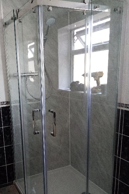 Shower Enclosure installed in Stanford le Hope with Wet Panels